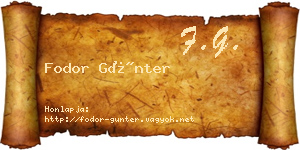 Fodor Günter névjegykártya